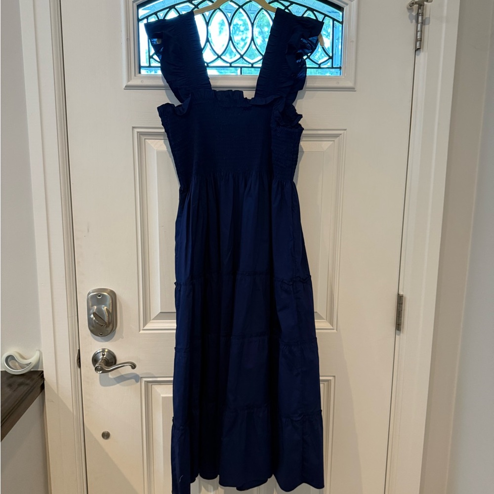 Hill House The Ellie Nap Dress, Navy Poplin w/Pockets